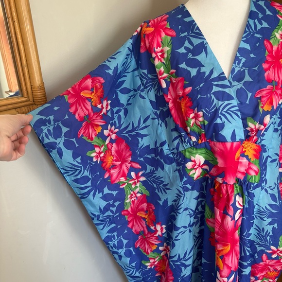 Vintage Royal Creations Hawaii One Size OS Kaftan Caftan Muumuu Dress Floral - Picture 5 of 11